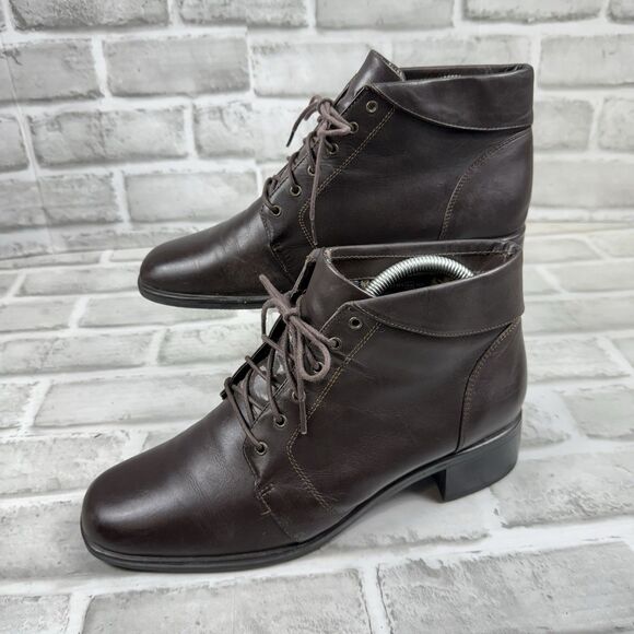 Classic Elements Lenni Women’s Size 8.5 Brown Leather Ankle Boots Vintage - Picture 3 of 11